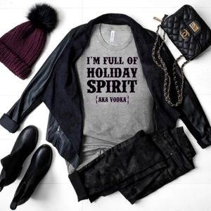 NWOT Holiday Spirit Aka Vodka Graphic T-shirt